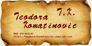 Teodora Komatinović vizit kartica